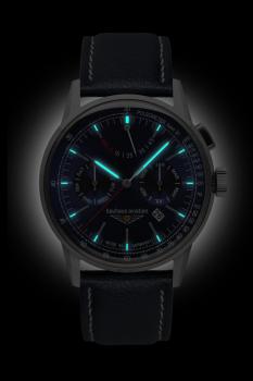 Preview: Bauhaus Aviation Herrenuhr Automatik mit Gangreserveanzeige und Lederarmband